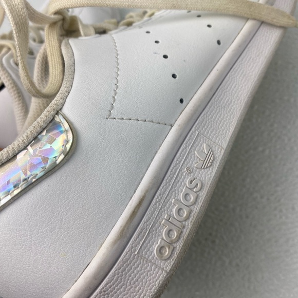 ADIDAS Stan Smith Iridescent Heel White Sneakers Youth 5.5 - Picture 6 of 8